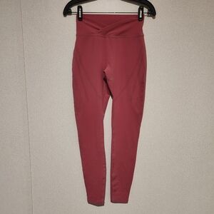 Alphalete Surface Path Laser Cut Leggingd Small Rose Wine